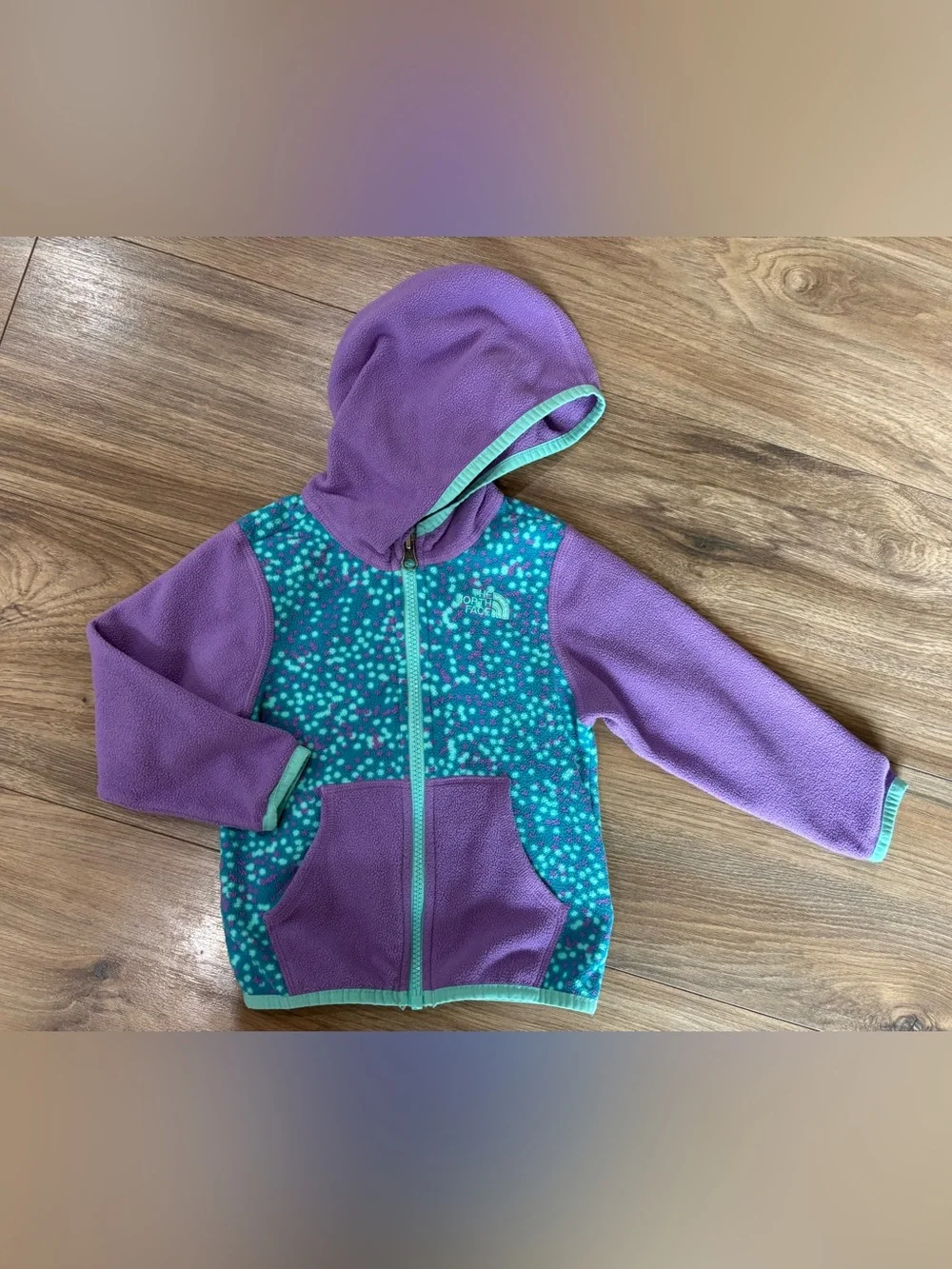 The North Face Purple Teal Dot Fleece Hoodie